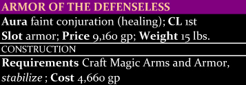 Armor of the Defenseless
